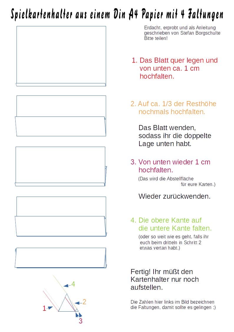 Kartenständer, Papier